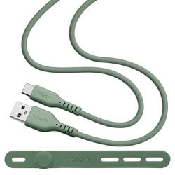 calon 充電ケーブル 1m USB-A to Type-C シリコン スモーキーグリーン R10CAAC3A06SGR