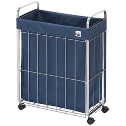 ランドリーバスケット 折りたたみ サンバッサ S＆W ワイヤーバスケット 45L ネイビー SWWB-45NV