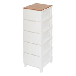 チェスト ルームスシェード木天板 5段 幅34×奥行42×高さ107.5cm ホワイト RSDM-S345WH