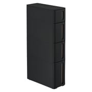 DA-1210BK [隙間収納 ストランティ ドロアーA 4段 17cm プラスチック製 コロ付き 完成品 ブラック]