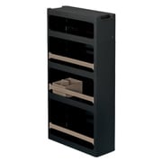 RA-1210BK [隙間収納 ストランティ ラックA 4段 17cm プラスチック製 コロ付き 完成品 ブラック]