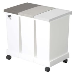 ネオカラー ゴミ箱 ワンタッチ オープンタイプ カラーで分別 スリム パッキン付 台座付 20リットル ブラウン ベージュ ホワイトグレー 3個セット