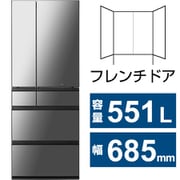 冷蔵庫 WXタイプ(551L・幅68.5cm・フレンチドア(観音開き)・6ドア・オニキスミラー) NR-F55WX2-X