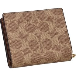 【未使用】COACH★二つ折り財布 COACH◇2つ折り財布/牛革/BRW/ストライプ/レディース/CR992