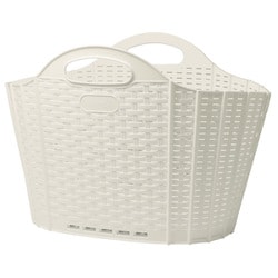 折りたためる ランドリーバスケット 20L アイボリー 120671