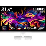 ゲーミングモニター/31.5型/4K（3840×2160）/QD-OLEDパネル/ハーフグレア/DisplayHDR True Black 400/240Hz/0.03ms（GTG）/HDMI×2 DP×1 USB-C×1/シルバー＋ホワイト MPG 321URXW QD-OLED