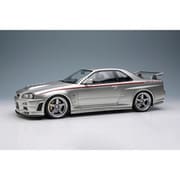 EML135A 1/18 日産 スカイライン GT-R（BNR34 NISMO R-tune Version） 2004 シルバー / ニスモストライプ [レジンキャストミニカー]
