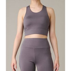 ミディアムトップ レディース フィットネス ヨガ シャツ ローズグレイ（RGL） Lサイズ RS-L611T