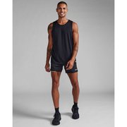 エアロタンク メンズ ランニングウェア シャツ Black/Silver Reflective Mサイズ MR6676A