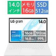ノートパソコン LG gram/14型/Core i5-1334U/メモリ 16GB/SSD 512GB/Windows 11 Pro/スノーホワイト 14Z90RU-GP51J