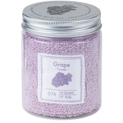 ジャムタオル ハンカチタオル Grape （容器）Φ6×H8（タオル）W25×H25cm 32502-74