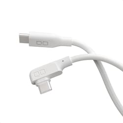 シリコンケーブル L字型 USB-C to USB-C 1m PD240W対応 ホワイト CIO-SLL30000N2-CC1-WH