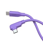 シリコンケーブル L字型 N2 USB-C to USB-C 2m PD240W対応 パープル CIO-SLL30000N2-CC2-PP