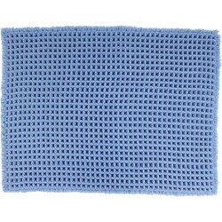 フワッフル バスマット 約縦45cm×横60cm ブルー