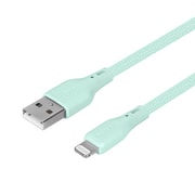 編込みシリコンケーブル Type-A to Lightning 1.5m ケーブルバンド付 アイスブルー OWZ-CBSRLA15-BLA