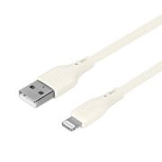 編込みシリコンケーブル Type-A to Lightning 1.5m ケーブルバンド付 ベージュ OWZ-CBSRLA15-BGA