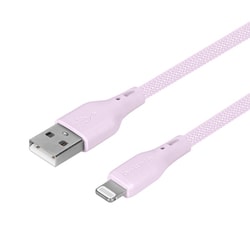 編込みシリコンケーブル Type-A to Lightning 1.5m ケーブルバンド付 ライラックパープル OWZ-CBSRLA15-PUA