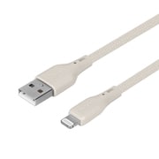 編込みシリコンケーブル Type-A to Lightning 1.5m ケーブルバンド付 ミストグレー OWZ-CBSRLA15-GYA