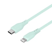 編込みシリコンケーブル Type-C to Lightning 1.5m ケーブルバンド付 アイスブルー OWZ-CBSRCL15-BLA
