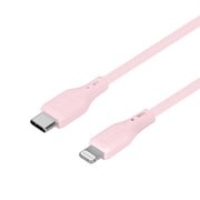 編込みシリコンケーブル Type-C to Lightning 1.5m ケーブルバンド付 サクラピンク OWZ-CBSRCL15-PKA