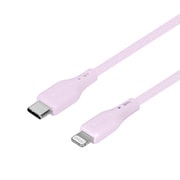 編込みシリコンケーブル Type-C to Lightning 1.5m ケーブルバンド付 ライラックパープル OWZ-CBSRCL15-PUA