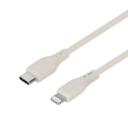 編込みシリコンケーブル Type-C to Lightning 1.5m ケーブルバンド付 ミストグレー OWZ-CBSRCL15-GYA