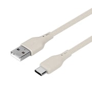 編込みシリコンケーブル Type-A to Type-C 1.5m ケーブルバンド付 ミストグレー OWZ-CBSRCA15-GYA