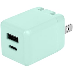 AC充電器 PD20W Type-C×1/Type-A×1ポート アイスブルー OWZ-APD20A1C1R-BLA