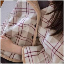 trygoods53 [着る毛布 ボタン付きチェック柄ブランケット ブランケット IV/BR]