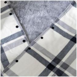 trygoods53 [着る毛布 ボタン付きチェック柄ブランケット ブランケット WH/GY]