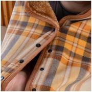 trygoods53 [着る毛布 ボタン付きチェック柄ブランケット ブランケット YE/BR]