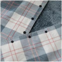 trygoods54 [着る毛布 ボタン付きチェック柄ブランケット 50×160cm ブランケット ブルーxブラウン系チェック]