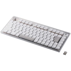 ゲーミングキーボード V custom VK520LL 有線/無線/Bluetooth リニア 赤軸 75％サイズ 日本語配列 RGB ネオクラッチキーキャップ ホワイト TK-VK520LLWH