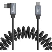 USB-C(ストレート)からUSB-C(角度付き) コイルデータケーブル SR4792