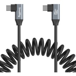 USB-C（角度付き）からUSB-C（角度付き） コイルデータケーブル SR4793