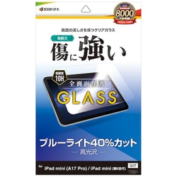 iPad mini （A17 Pro/第6世代） 8.3インチ用 高光沢ガラスフィルム ブルーライトカット 高透明 0.33mm 硬度10H GE4680IPA17P