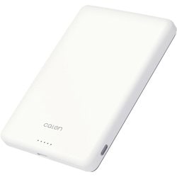 calonマグネット付 ワイヤレスモバイルバッテリー 5000mAh 薄型設計 2台同時充電 ホワイト RLI050WCC15W01WH