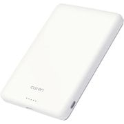 calonマグネット付 ワイヤレスモバイルバッテリー 5000mAh 薄型設計 2台同時充電 ホワイト RLI050WCC15W01WH
