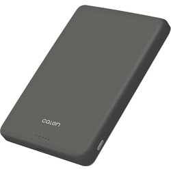 calonマグネット付 ワイヤレスモバイルバッテリー 5000mAh 薄型設計 2台同時充電 チャコールグレー RLI050WCC15W01CGRY