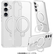 Galaxy S25用 ZEROSAFE Shaft ハイブリッドケース TPU＋PC ワイヤレス充電対応 360°回転スタンド フロストホワイト 8747GS25ZSFSWH