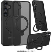 Galaxy S25用 ZEROSAFE Shaft ハイブリッドケース TPU+PC ワイヤレス充電対応 360°回転スタンド フロストブラック 8748GS25ZSFSBK
