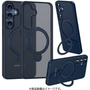 Galaxy S25用 ZEROSAFE Shaft ハイブリッドケース TPU＋PC ワイヤレス充電対応 360°回転スタンド フロストネイビー 8749GS25ZSFSNV