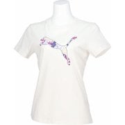 GRAPHICS フローラル キャット ロゴ レディース フィットネス ヨガ シャツ (02) Sサイズ 687710