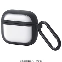 AirPods 4 ケース 耐衝撃 カバー ワイヤレス/MagSafe 充電対応 衝撃吸収 落下防止 カラビナ付 TOUGH SLIM LITE ブラック AVA-AP06TSLFCBK