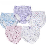 4135315 5Pショーツマルチカラーシンプル 150cm [【女の子】キッズジュニア ショーツ 5枚組 チェック/ドット/星 【綿100％】]