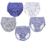 4138825 5Pショーツネイビー 150cm [【女の子】ジュニアショーツ 5枚組 ネイビー/チェック/ドット/ボーダー 【綿100％】]