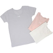 4316250 3PサンブソデクスミカラーPメッシュ 100cm [【女の子】キッズジュニア三分袖インナー 3枚組 パターンメッシュ生地 100～160cm 【綿100％】]