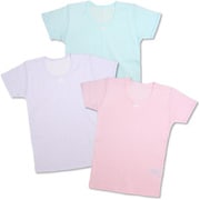 4316383 3Pサンブソデマルチカラーサラサラコットン 130cm [【女の子】キッズジュニア三分袖インナー 3枚組 サラサラコットン 100～160cm 【綿100％/吸水速乾】]