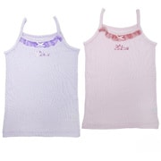 4513940 2Pキャミマルチカラーリカチャン 100cm [【女の子】キャミソール 2枚組 無地/レース付き 【綿100％】【リカちゃん】]