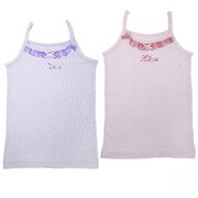 4513942 2Pキャミマルチカラーリカチャン 120cm [【女の子】キャミソール 2枚組 無地/レース付き 【綿100％】【リカちゃん】]
